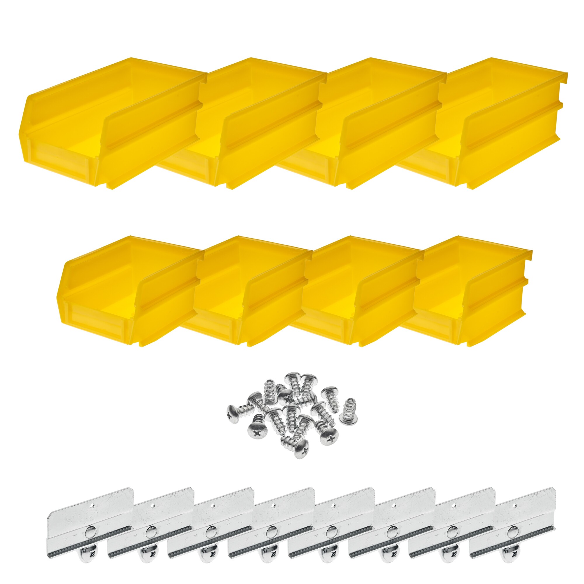 Triton Products DuraHook BinKits LocBin Hanging and Interlocking Bins, 8-Pk., Small/Medium, Yellow